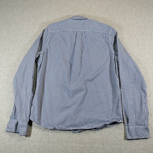 Abercrombie and Fitch Shirt Mens XLMuscle Blue Gingham Plaid Button Down Cotton - Picture 2 of 8